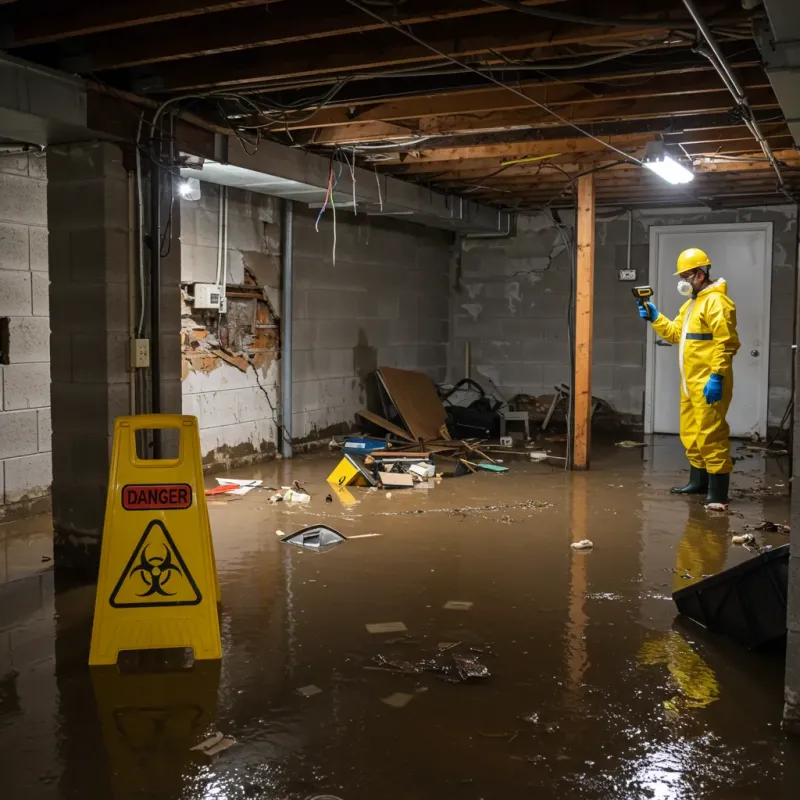 Flooded Basement Electrical Hazard in Buchanan County, IA Property