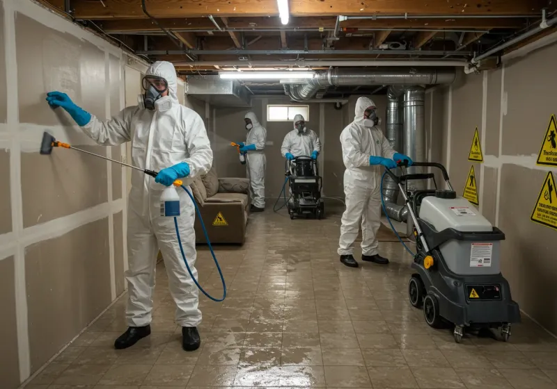 Basement Moisture Removal and Structural Drying process in Buchanan County, IA